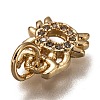 Brass Micro Pave Clear Cubic Zirconia Charms ZIRC-B002-48G-3
