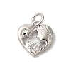 Valentine's Day Rack Plating Brass Clear Cubic Zirconia Pendants KK-Z056-12P-1