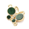 Brass Micro Pave Clear Cubic Zirconia Butterfly Connector Charms KK-C161-01G-3