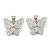 Brass Micro Pave Clear Cubic Zirconia Pendants KK-C109-01P-1