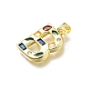 Brass Micro Pave Clear Cubic Zirconia Pendants KK-G521-01G-B-01-2