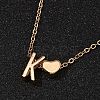 Alloy Letter Heart Pendant Necklaces for Women NJEW-FS0001-09K-1
