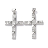 Rack Plating Brass Micro Pave Cubic Zirconia Pendants KK-Z039-04P-1