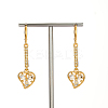 Fashionable Classic Brass Heart Tassel Hoop Earrings IX7410-3