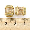 Rack Plating Brass Micro Pave Cubic Zirconia European Beads KK-F089-31G-07-3