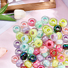 100Pcs UV Plating Rainbow Iridescent Acrylic European Beads MACR-PA0001-27-7