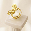 Elegant 304 Stainless Steel Bowknot Open Cuff Ring for Women's Daily Wear VT8889-1-1