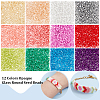 12Bags 12 Colors Opaque Glass Round Seed Beads GLAA-PH0003-32-4