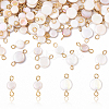 100Pcs 2 Styles AB Color Plated Natural Freshwater Shell Connector Charms PALLOY-YW00119-1
