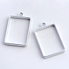 Rack Plating Alloy Rectangle Open Back Bezel Pendants PALLOY-S047-28B-FF-1