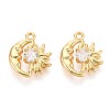 Brass Micro Pave Cubic Zirconia Charms KK-N263-94A-G-1