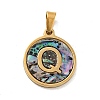 PVD Vacuum Plating 304 Stainless Steel with Paua Shell Pendants STAS-G268-02Q-G-2