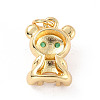 Rack Plating Brass Micro Pave Cubic Zirconia Pendants ZIRC-C035-06G-2