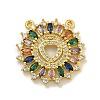 Rack Plating Brass Micro Pave Cubic Zirconia Pendants KK-C074-26G-1