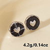 304 Stainless Steel Heart Stud Earrings OA9161-1-2