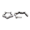 Tarnish Resistant 304 Stainless Steel Star Huggie Hoop Earrings STAS-J033-06P-3