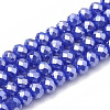 Electroplate Glass Beads Strands EGLA-Q115-6x4mm-M-2