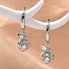 Brass Cubic Zirconia Hoop Earrings EJEW-Q015-01P-C-1