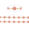 Brass Daisy Flower & Oval Link Chains CHC-I035-13G-09-2