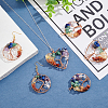 SUPERFINDINGS 6Pcs 3 Styles Chakra Natural Gmestone Copper Wire Big Pendants FIND-FH0004-66-6