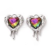 Rack Plating Alloy Glass Pendants FIND-I037-21P-02-2