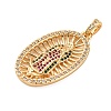 Religion Theme Brass Micro Pave Cubic Zirconia Pendants ZIRC-I032-71G-1-2