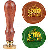 Autumn Theme DIY Scrapbooking Wax Seal Stamp with Wooden Handle AJEW-WH0208-1246-1