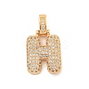 Brass Micro Pave Clear Cubic Zirconia Pendants KK-B099-01G-H-1