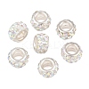 Polymer Clay Rhinestone European Large Hole Beads with Silver Color Plated Brass Cores FPDL-R002-15-2