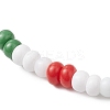 Christmas Glass Seed & Handmade Lampwork Beads Stretch Bracelets for Women BJEW-MZ00197-02-4