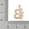 Brass Crystal Rhinestone Letter Links Connector Charms KK-S395-06G-B-3