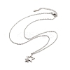 304 Stainless Steel Crystal Rhinestone Double Star Pendant Cable Chain Necklaces LS-NJEW-Z056-02A-P-4