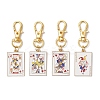 4Pcs 4 Styles Playing Card Alloy Enamel Pendants Decorations HJEW-JM03161-S-1