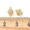 Brass Micro Pave Cubic Zirconia Connector Charms KK-U056-36G-3