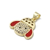 Brass Micro Pave Clear Cubic Zirconia Pendants KK-A221-02C-G-2