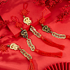 6Pcs 2 Colors Alloy Snake & Coin Pendant Decorations HJEW-DC0001-21-5