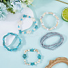 8Pcs Turtle & Starfish Synthetic Turquoise Beaded Stretch Bracelet BJEW-SC0001-46-6