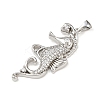 Ocean Brass Micro Pave Cubic Zirconia Pendants KK-K411-04A-P-2