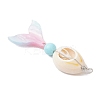 Dyed Natural Howlite Round & Natural Cowrie Shell & Cellulose Acetate(Resin) Mermaid Tail Big Pendants PALLOY-JF04122-4
