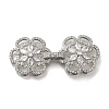 Rack Plating Flower Brass Micro Pave Clear Cubic Zirconia Fold Over Clasps KK-H512-05P-1