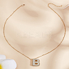 1Pc Brass Micro Pave Cubic Zirconia Letter Pendant Necklaces NJEW-LP0001-43B-G-3