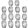 14Pcs 7 Styles 201 Stainless Steel Grooved Finger Ring Settings STAS-SC0010-66-1