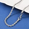 Tarnish Resistant 304 Stainless Steel Rope Chain Necklaces STAS-M174-013P-1