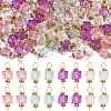 100Pcs Clear Acrylic Faceted Cube Connector Charms PALLOY-FS00042-01-3