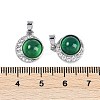 Natural Green Onyx Agate(Dyed & Heated) Pendants KK-U043-53P-02-3