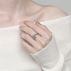 Adjustable Brass Micro Pave Cubic Zirconia Cuff Open Rings FS-WG9EABB-01-2