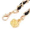 Alloy Flower Charm Braided PU Leather Chain Belts for Women AJEW-XCP0003-65-2