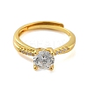 Clear Cubic Zirconia Adjustable Rings RJEW-L120-018G-05-2