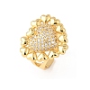 Adjustable Brass Micro Pave Cubic Zirconia Cuff Rings for Women RJEW-B139-08G-02-2