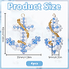 4Pcs Glass Seed Beaded Anchor Pendants PALLOY-GO00066-2